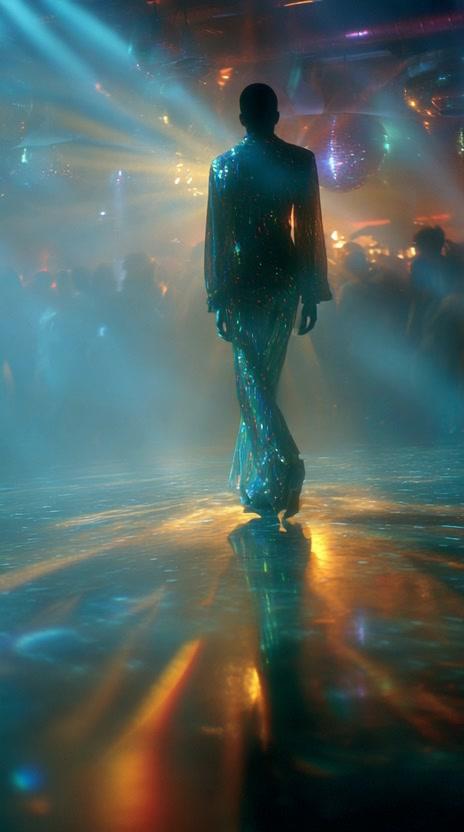 A wide establishing shot, captured as a vintage...