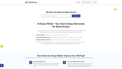 5StarEssays AI Essay Writer Screenshot
