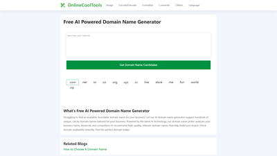 AI Domain Name Generator Screenshot