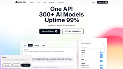 AI/ML API Screenshot