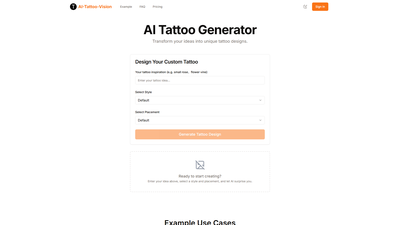 AI Tattoo Vision Screenshot