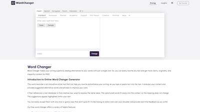 AI Word Changer Screenshot